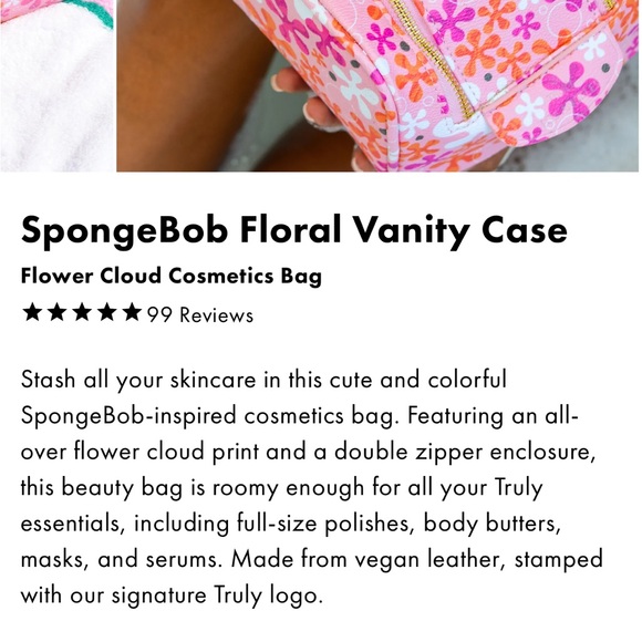 truly beauty bag spongebob bnwt in packaging - Picture 12 of 13